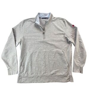 B Draddy Men's Grey 1/4 Zip Pullover Sweatshirt XXL‎ Made in Peru Cotton Spandex